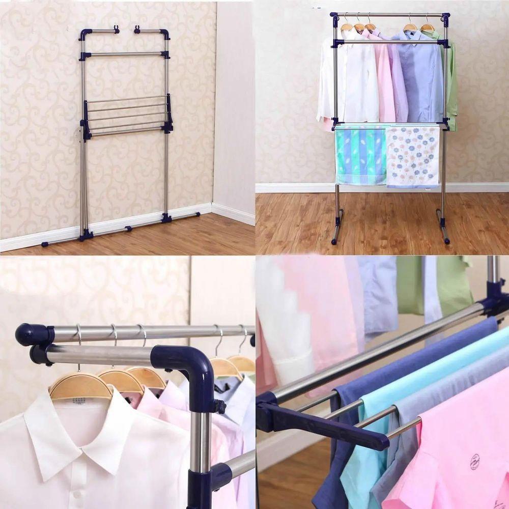 Varal De Chão Ajustável Inox Multiuso Arara De Roupas - 5