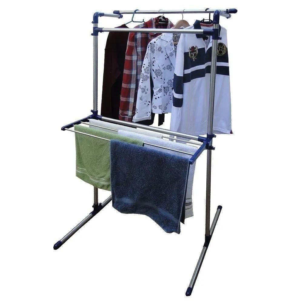 Varal De Chão Ajustável Inox Multiuso Arara De Roupas - 7