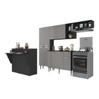 Cozinha Completa C/ Bancada Paris Multimóveis Mp2044 Preta/Lacca Fumê - 7