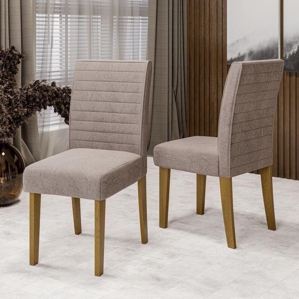 Conjunto Com 2 Cadeiras De Jantar Multimóveis Cr50041 Mascavo Mascavo - 2
