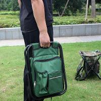 Banqueta Banco Dobravel Mochila Cadeira 2 Em 1 Bolsa Termica Pesca Camping Praia Pesqueiro Passeio Verde - 2