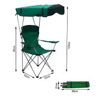 Cadeira Com Guarda Sol Pesca Praia Camping Banqueta Dobravel Grande Porta Copo Diretor 2 Em 1 Multiuso - 5