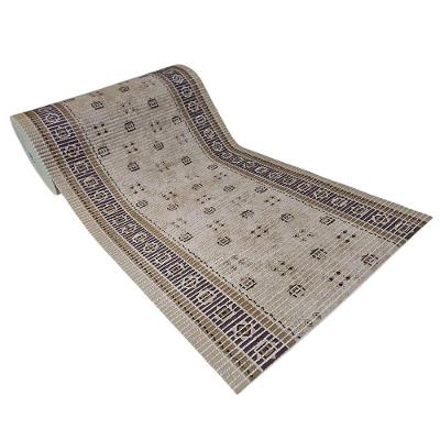 Tapete Passadeira Emborrachada Pvc Antiderrapante 0,65x5,00m Barrado Marrom