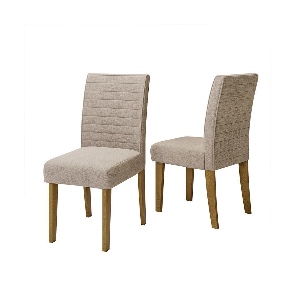 Conjunto Com 2 Cadeiras De Jantar Multimóveis Cr50041 Bege Bege - 1