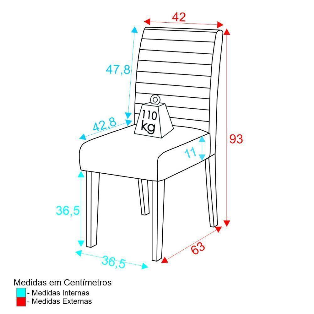 Conjunto Com 2 Cadeiras De Jantar Multimóveis Cr50041 Bege Bege - 3