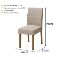 Conjunto Com 2 Cadeiras De Jantar Multimóveis Cr50041 Bege Bege - 4