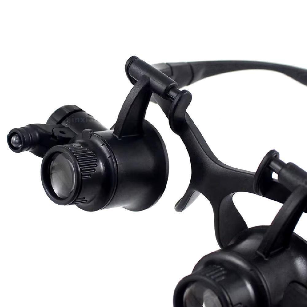 Óculos Lupa Cabeça 20x Com Luz Dupla Para Reparos E Estética - 3