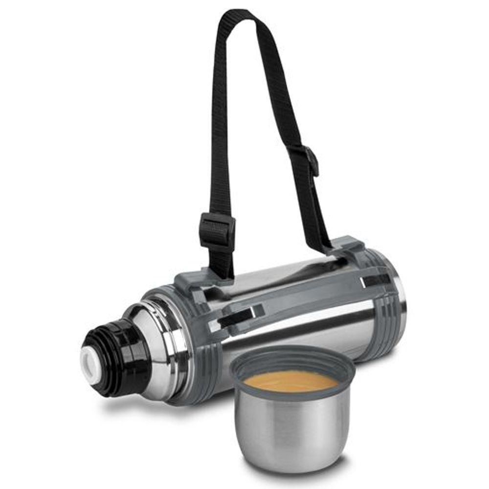 Garrafa Térmica Cinza Com Alça - 1,2 Litros De Capacidade - 4