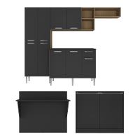 Cozinha Completa C/ Bancada Multimóveis Madeirada/preta - 1