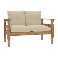 Namoradeira 2 Lugares Madeira Maciça Liz Multimóveis Vcr7002 Bege Bege - 1