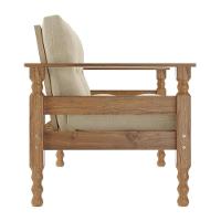 Namoradeira 2 Lugares Madeira Maciça Liz Multimóveis Vcr7002 Bege Bege - 3