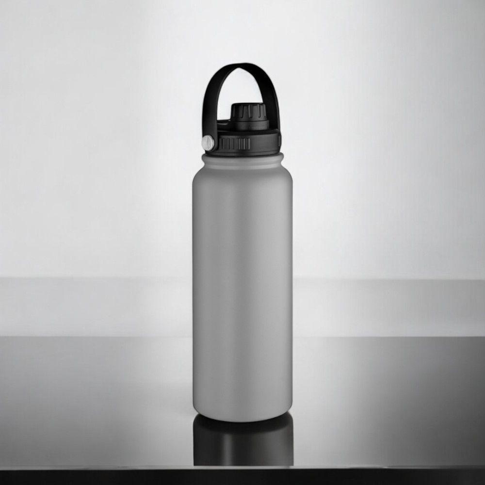 Garrafa Térmica De Aço Inox Cinza 1,1l Com Alça Para Transporte Prático - 3