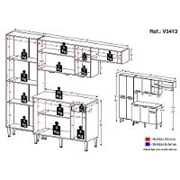 Cozinha Compacta C/ 3 Leds 3 Pçs Pequim Multimóveis V3413 Nogueira/Preta Nogueira/Preto - 5
