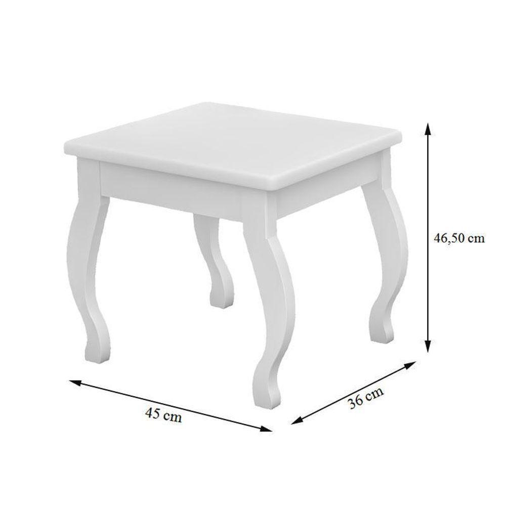 Penteadeira Camarim Luna Com Banqueta Branco ? Luapa Móveis - 5