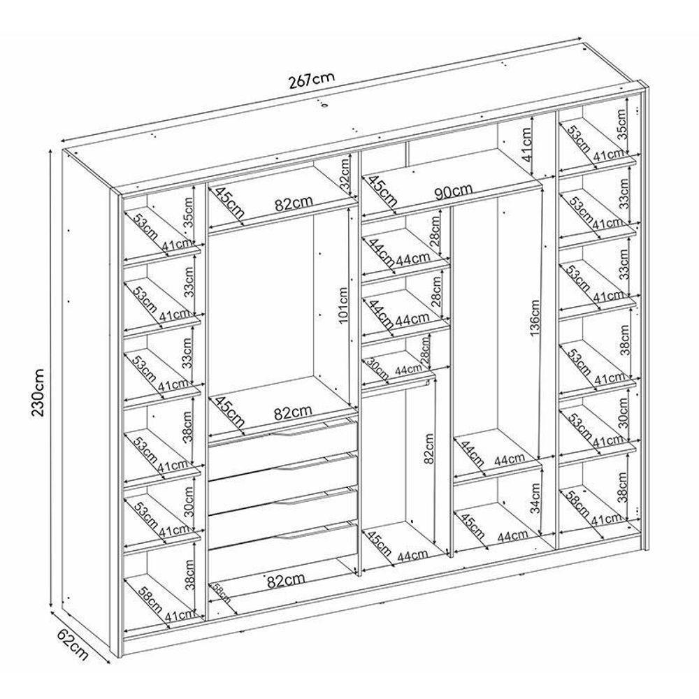 Guarda Roupa Casal Ambiente Laredo Amêndola Touch Nude Prime Flex Com Portas De Vidro Reflecta - Demartez - 7