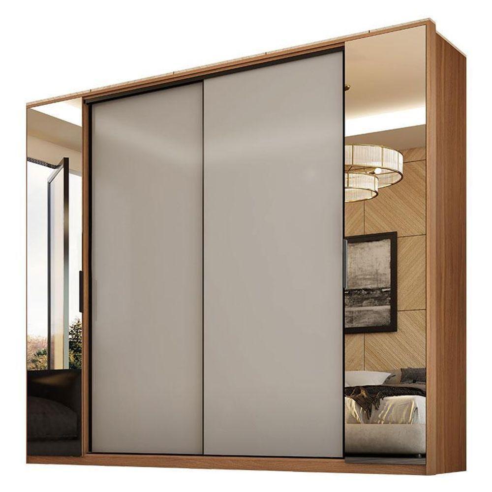 Cômoda átria E Guarda Roupa Casal Laredo Amêndola Touch Nude Prime Flex - Demartez - 5