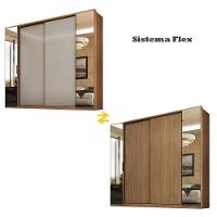 Cômoda átria E Guarda Roupa Casal Laredo Amêndola Touch Nude Prime Flex - Demartez - 8