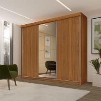 Guarda Roupa Casal ímola 3 Portas De Correr Com Espelho Carvalho New - Luapa - 5