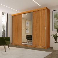 Guarda Roupa Casal ímola 3 Portas De Correr Com Espelho Freijó - Luapa - 5