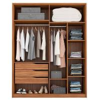 Guarda Roupa Casal Attore 4 Portas Amêndola Grafito - Demartêz - 3