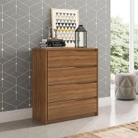 Cômoda átria E Guarda Roupa Casal Laredo Amêndola Touch Nude Prime Flex Com Portas De Vidro Reflecta - Demartez - 3