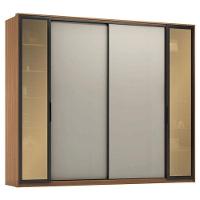 Cômoda átria E Guarda Roupa Casal Laredo Amêndola Touch Nude Prime Flex Com Portas De Vidro Reflecta - Demartez - 5