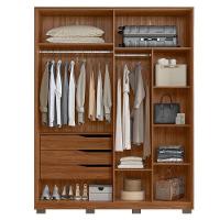 Guarda Roupa Casal Attore 4 Portas Nogueira Nude Prime Tx Com Espelho E Pés Demóbile - Demartêz - 2