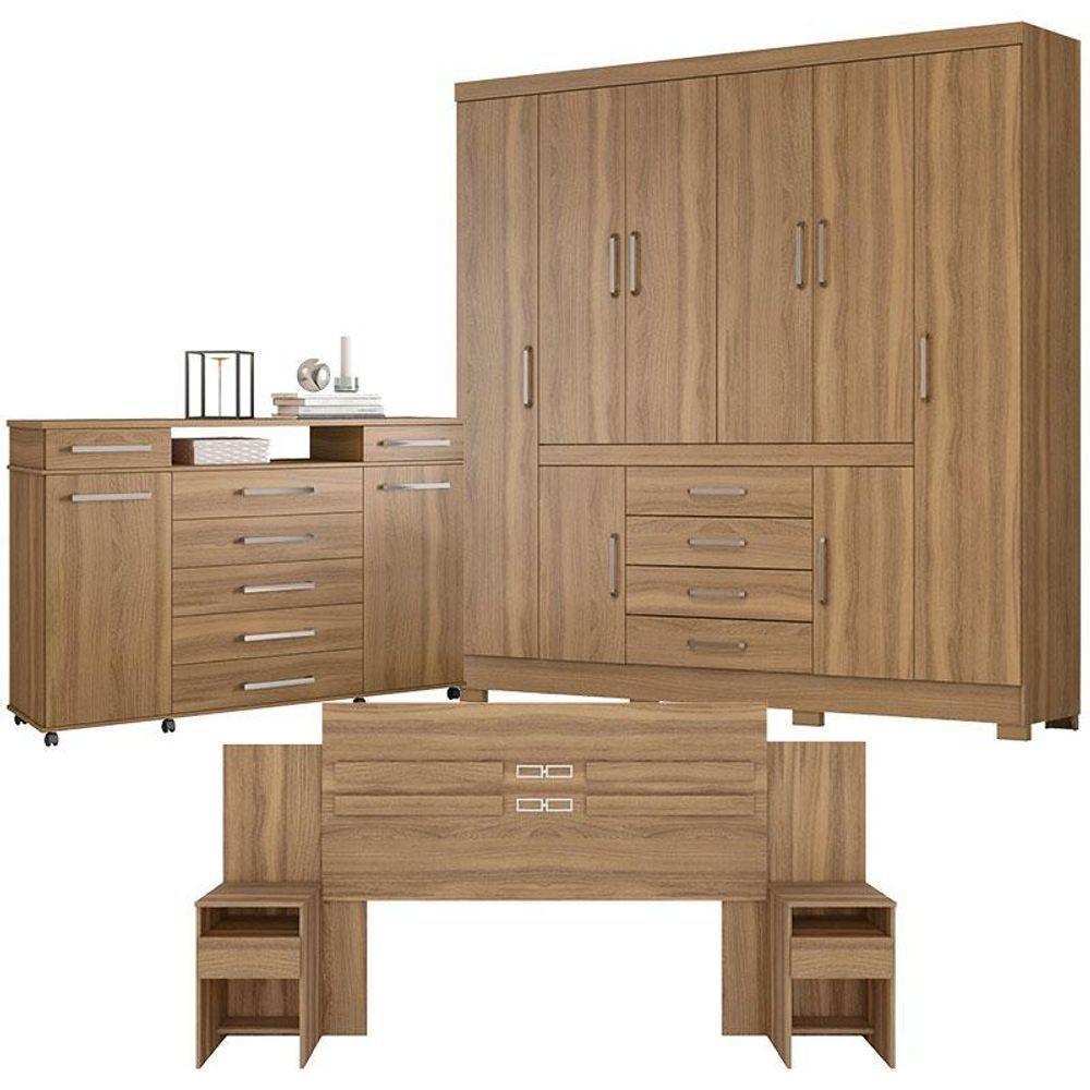 Quarto Casal New Realce Com Cômoda London E Cabeceira Triunfo Amendola ? Demóbile - 1