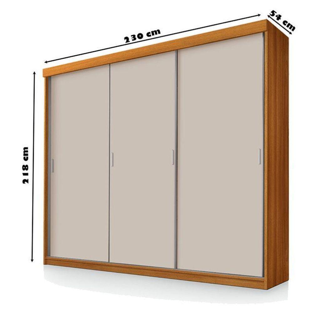 Guarda Roupa Casal Ambiente ímola 3 Portas De Correr Freijó Mani - Luapa - 2