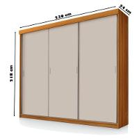 Guarda Roupa Casal Ambiente ímola 3 Portas De Correr Freijó Mani - Luapa - 2