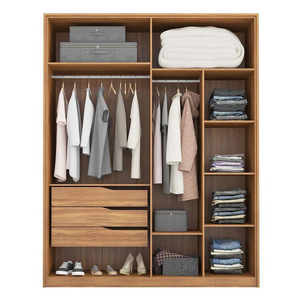 Guarda Roupa Casal Attore 4 Portas 2 Portas Em Espelho Amendola - Demartêz - 3