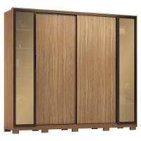 Guarda Roupa Casal Laredo Amêndola Touch Nude Prime Flex Com Portas De Vidro Reflecta E Pés - Demartez - 2