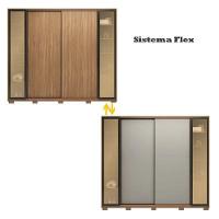 Guarda Roupa Casal Laredo Amêndola Touch Nude Prime Flex Com Portas De Vidro Reflecta E Pés - Demartez - 5