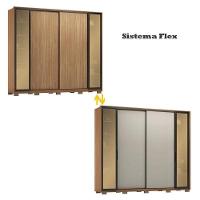 Guarda Roupa Casal Laredo Amêndola Touch Nude Prime Flex Com Portas De Vidro Reflecta E Pés - Demartez - 6