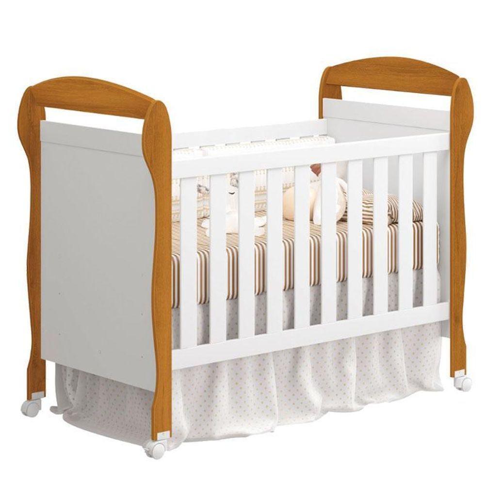 Berço Americano Danny E Cômoda Infantil Zaki Branco Acetinado Savana Com Colchão Ortobom - Reller - 2