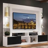 Rack Estante com Suporte Tv 65´´ Leds Branco /Preto - 3