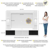 Rack Estante com Suporte Tv 65´´ Leds Branco /Preto