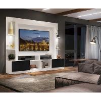 Rack Estante com Suporte Tv 65´´ Leds Branco /Preto - 7