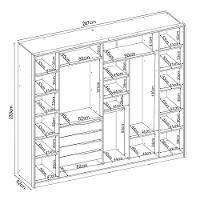 Guarda Roupa Casal Laredo Amêndola Touch Nude Prime Flex Com Portas De Vidro Reflecta - Demartez - 8