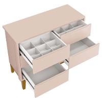 Cômoda Infantil 6 Gavetas Classic Rosa Acetinado Com Pés Madeira ? Reller - 3