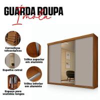 Guarda Roupa Casal Ambiente ímola 3 Portas De Correr Com Espelho Carvalho New Maní - Luapa