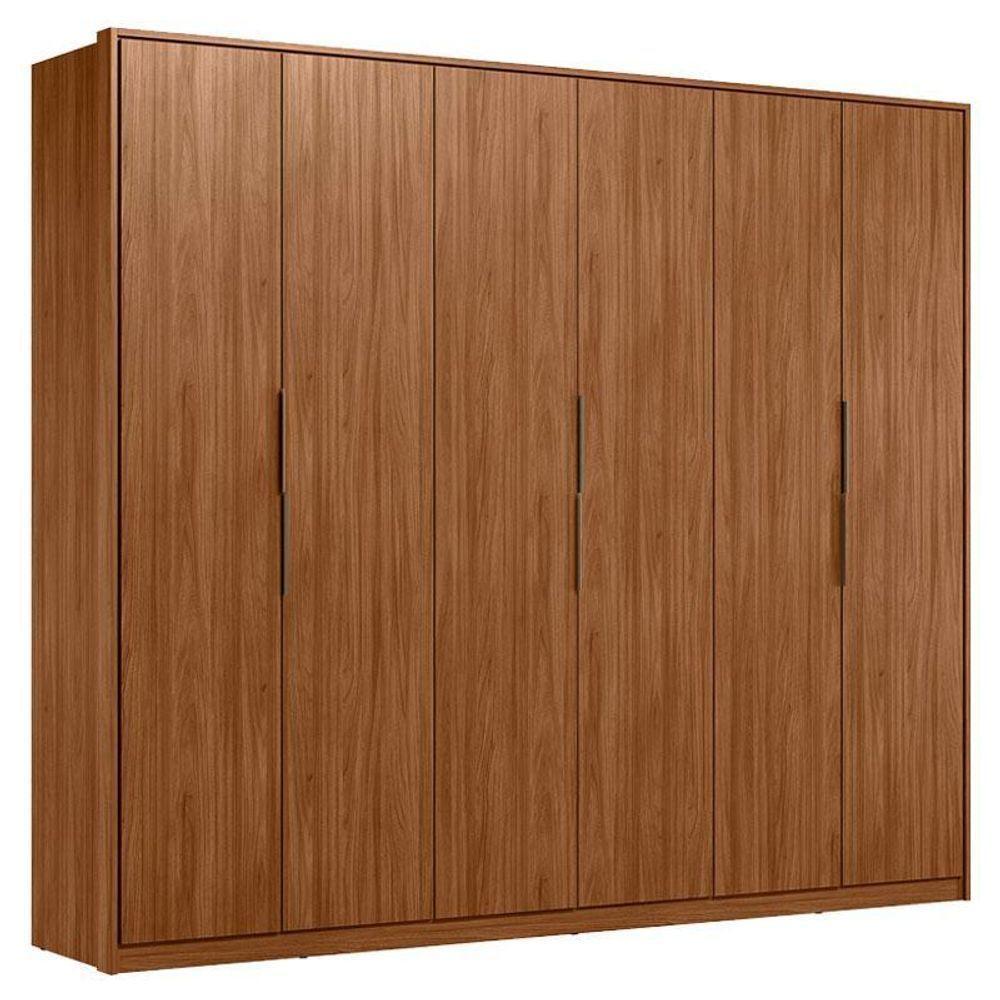 Guarda Roupa Casal Atrice 6 Portas Nogueira Touch Demóbile ? Demartêz - 1