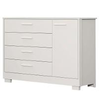 Cômoda Com Porta E Guarda Roupa 4 Portas Infantil Zaki Branco Acetinado - Reller - 2