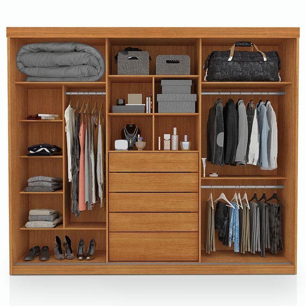 Guarda Roupa Casal Ambiente ímola 3 Portas De Correr Com Espelho Freijó Off White Pina - Luapa - 3