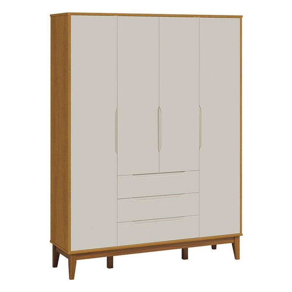 Guarda Roupa Infantil Classic Elfe Areia Acetinado Savana Amadeirado - Reller - 1