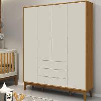 Guarda Roupa Infantil Classic Elfe Areia Acetinado Savana Amadeirado - Reller - 3