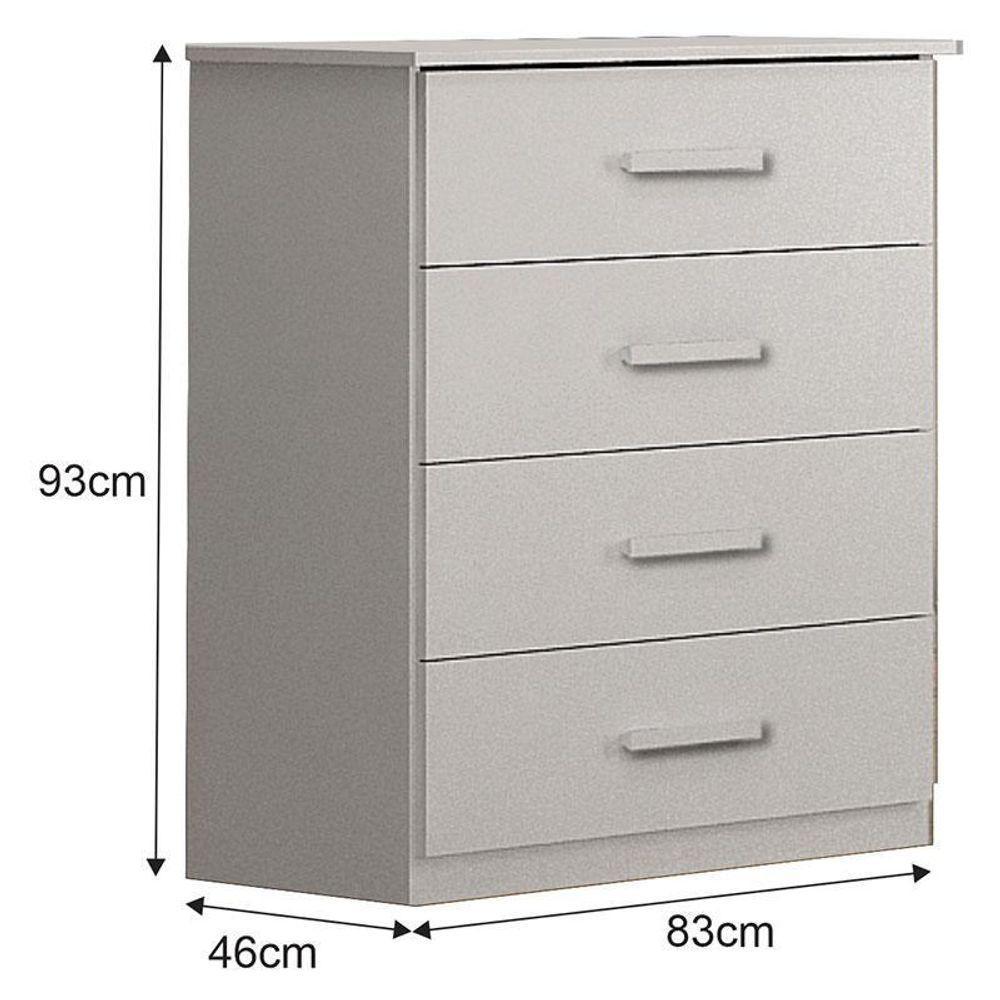 Cômoda Rubi 4 Gavetas Branco ? Leifer Móveis - 2