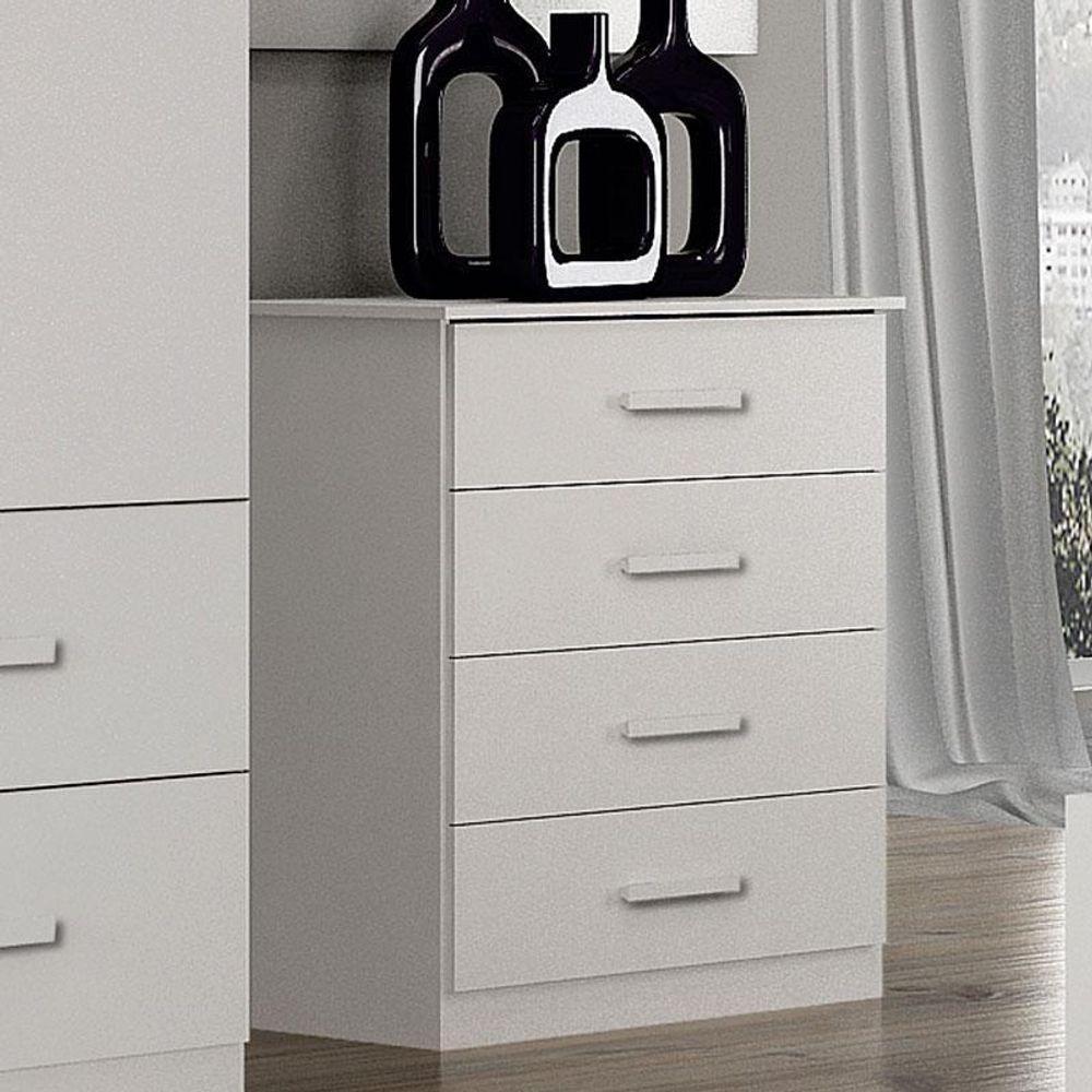 Cômoda Rubi 4 Gavetas Branco ? Leifer Móveis - 3