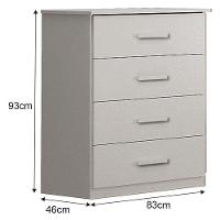 Cômoda Rubi 4 Gavetas Branco ? Leifer Móveis - 2