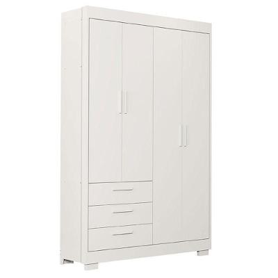 Guarda Roupa Infantil Zaki 4 Portas 3 Gavetas Branco Acetinado